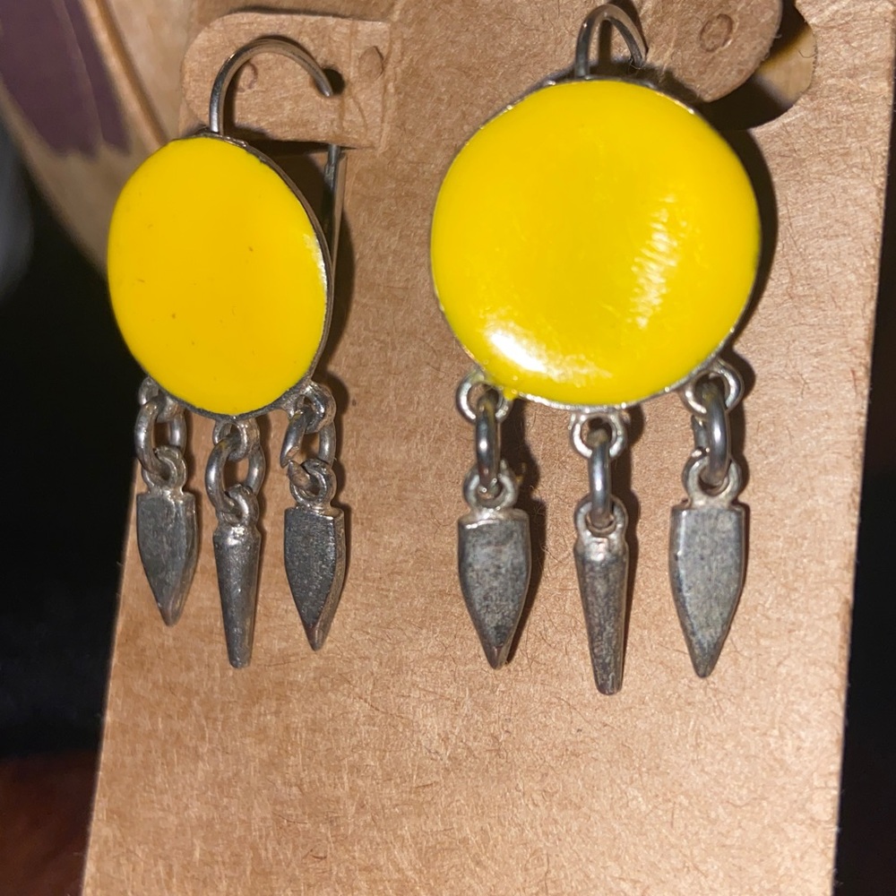 Yellow Dangle Earrings - image 2